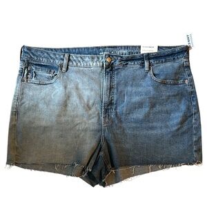 Old Navy Plus Size 24 High Rise Jean Shorts Cutoff Raw Hem Summer Casual NWT